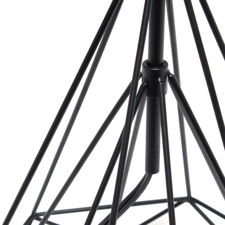 Lalia Home Geometric Wired TableLamp w/Fabric Shade-Matte Blk LHT-5024-BK